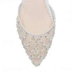 INES Wedding Art Deco Bridal Pearl Flat Shoes