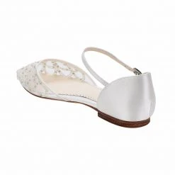 INES Wedding Art Deco Bridal Pearl Flat Shoes