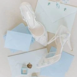 VIOLA Ivory And Blue Wedding Shoes