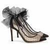 MATILDA BLACK Evening Polka Dot Slingback Tulle Heels