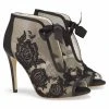 NIKKI BLACK Evening Black Lace Peep Toe Booties