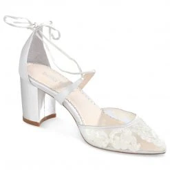 ABIGAIL Ivory Floral Block Heels