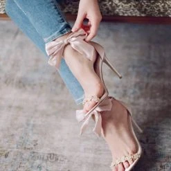 MARIEE Wedding/Evening Pink Shoes With Bows