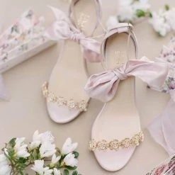 MARIEE Wedding/Evening Pink Shoes With Bows