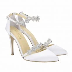 OLIVIA IVORY Wedding Ivory Bridal Shoes With Bows & Jewels