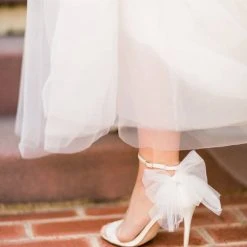 ELISE Ivory Wedding Shoes With Bow Tulle 4 ELISE Ivory Wedding Shoes With Bow Tulle
