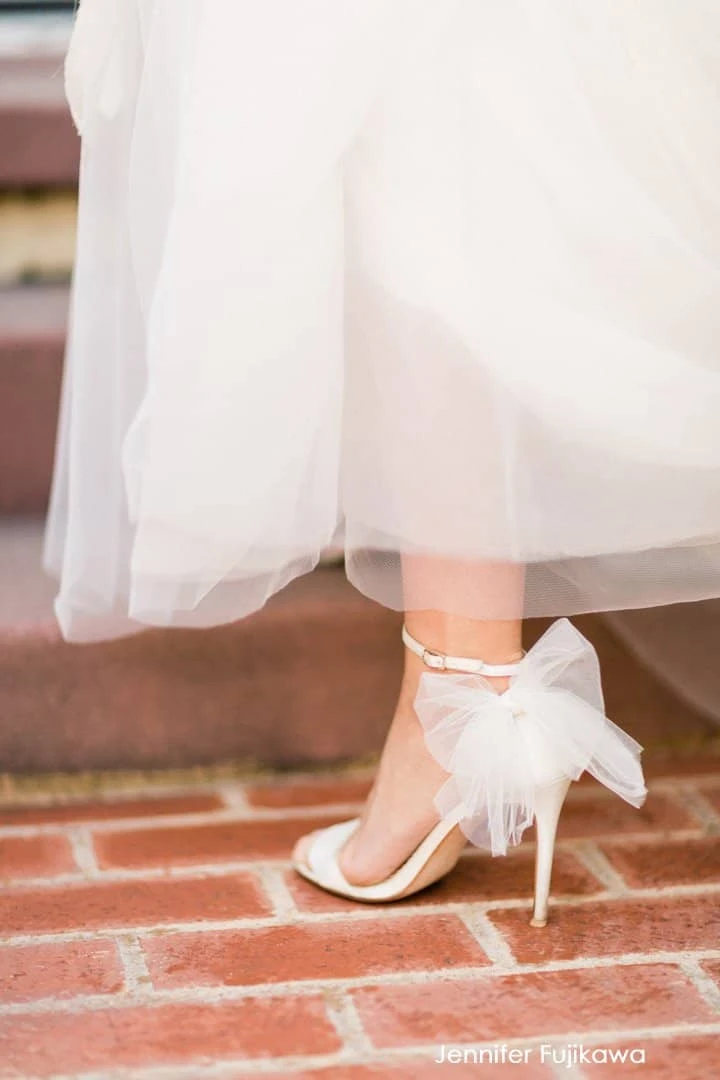 ELISE Ivory Wedding Shoes With Bow Tulle ELISE Ivory Wedding Shoes With Bow Tulle