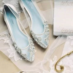 WILLOW Embellished Crystal Flat Shoes For Wedding