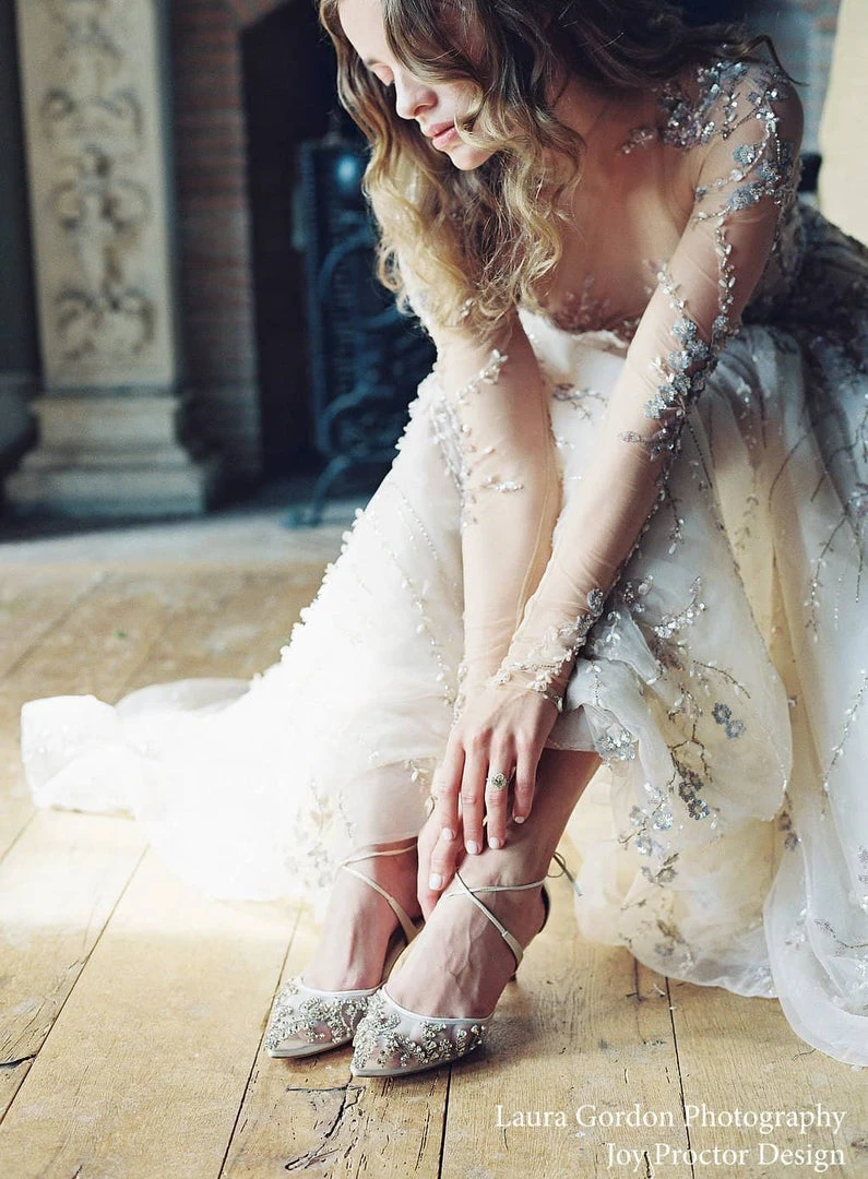 FRANCES IVORY Kitten Heel Wedding Shoes Ivory With Crystals FRANCES IVORY Kitten Heel Wedding Shoes Ivory With Crystals