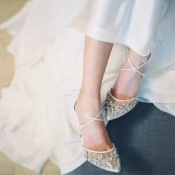 FRANCES IVORY Kitten Heel Wedding Shoes Ivory With Crystals 8 FRANCES IVORY Kitten Heel Wedding Shoes Ivory With Crystals