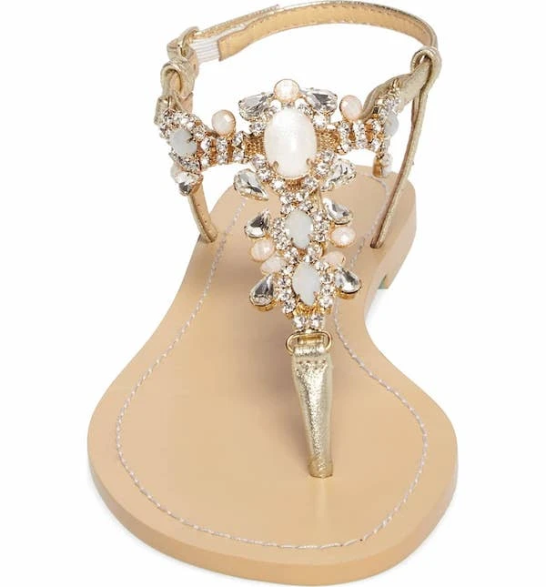 LUNA Strappy Gold Sandals Jewel Wedding Shoes LUNA Strappy Gold Sandals Jewel Wedding Shoes