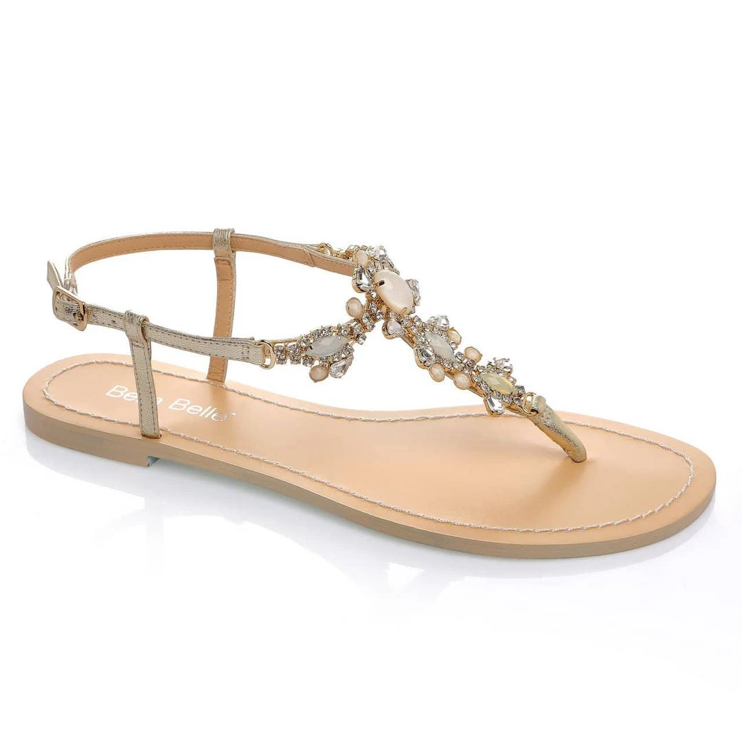 LUNA Strappy Gold Sandals Jewel Wedding Shoes LUNA Strappy Gold Sandals Jewel Wedding Shoes