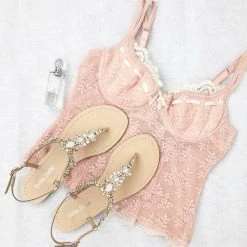 LUNA Strappy Gold Sandals Jewel Wedding Shoes 8 LUNA Strappy Gold Sandals Jewel Wedding Shoes