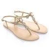 LUNA Strappy Gold Sandals Jewel Wedding Shoes