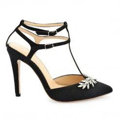 PAYGE Crystal Embellished Heels, T Strap Pumps Evening 2 PAYGE Crystal Embellished Heels, T Strap Pumps Evening