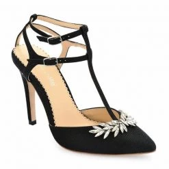 PAYGE Crystal Embellished Heels, T Strap Pumps Evening 3 PAYGE Crystal Embellished Heels, T Strap Pumps Evening