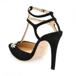 PAYGE Crystal Embellished Heels, T Strap Pumps Evening 4 PAYGE Crystal Embellished Heels, T Strap Pumps Evening