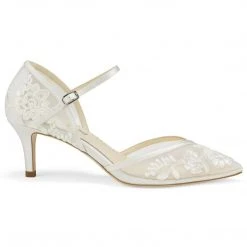 CANDICE IVORY D'Orsay Ivory Vintage Lace Wedding Shoes