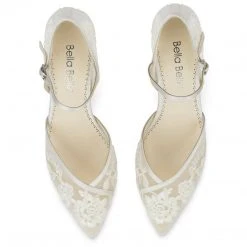 CANDICE IVORY D'Orsay Ivory Vintage Lace Wedding Shoes