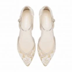 CELIA Lace Nude D'orsay Flats For Weddings 3 CELIA Lace Nude D'orsay Flats For Weddings