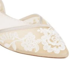 CELIA Lace Nude D'orsay Flats For Weddings 4 CELIA Lace Nude D'orsay Flats For Weddings