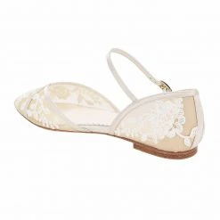 CELIA Lace Nude D'orsay Flats For Weddings 5 CELIA Lace Nude D'orsay Flats For Weddings