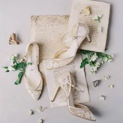 CELIA Lace Nude D'orsay Flats For Weddings 7 CELIA Lace Nude D'orsay Flats For Weddings