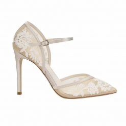 CLAUDIA Nude Lace Heels D'Orsay Wedding Shoes
