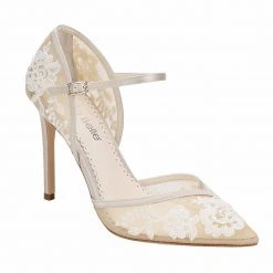 CLAUDIA Nude Lace Heels D'Orsay Wedding Shoes