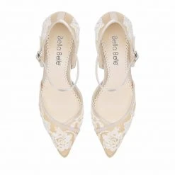 CLAUDIA Nude Lace Heels D'Orsay Wedding Shoes
