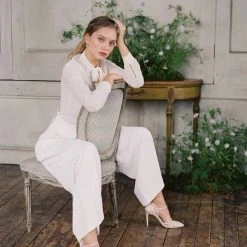 CLAUDIA Nude Lace Heels D'Orsay Wedding Shoes