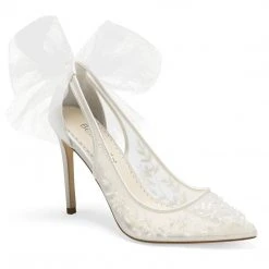 EDNA Floral Beaded Lace Slingback Wedding Shoes