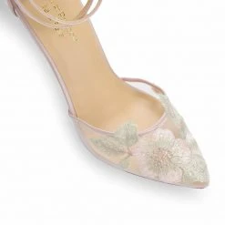 Blush Evening Shoes, Floral Wedding Shoes By Claire Pettibone
