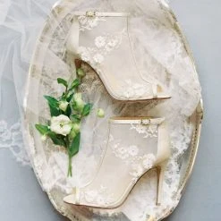 BELLE BY JOY PROCTOR Wedding Booties Flower Embroidered Boots