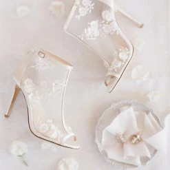 BELLE BY JOY PROCTOR Wedding Booties Flower Embroidered Boots