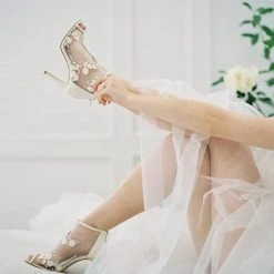 BELLE BY JOY PROCTOR Wedding Booties Flower Embroidered Boots