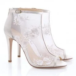 BELLE BY JOY PROCTOR Wedding Booties Flower Embroidered Boots