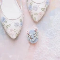 SIERRA Kitten Heels Flower Embroidered Shoes