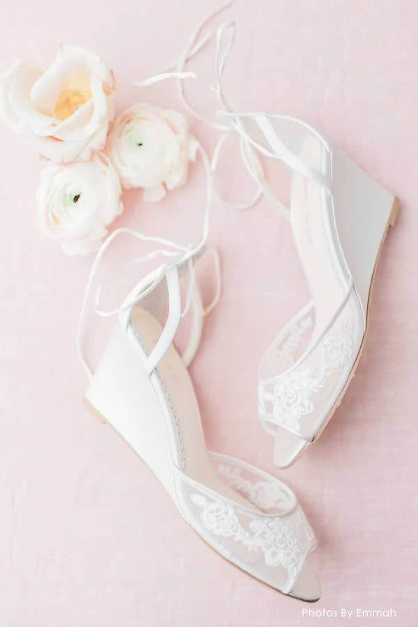 PAMELA Ivory Floral Lace Wedge Wedding Shoe PAMELA Ivory Floral Lace Wedge Wedding Shoe