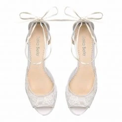 PAMELA Ivory Floral Lace Wedge Wedding Shoe 5 PAMELA Ivory Floral Lace Wedge Wedding Shoe