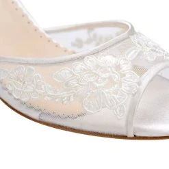 PAMELA Ivory Floral Lace Wedge Wedding Shoe 6 PAMELA Ivory Floral Lace Wedge Wedding Shoe