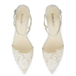 SERENA Flower Lace Wedding Shoes Low Heel