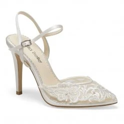 MAYA Ivory Lace And Pearl Wedding Heel