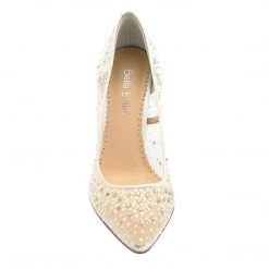 ELSA IVORY Wedding Sequin Heels Ivory Crystal Studded High Heels