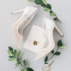ELSA IVORY Wedding Sequin Heels Ivory Crystal Studded High Heels 2 ELSA IVORY Wedding Sequin Heels Ivory Crystal Studded High Heels
