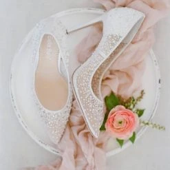 ELSA IVORY Wedding Sequin Heels Ivory Crystal Studded High Heels 7 ELSA IVORY Wedding Sequin Heels Ivory Crystal Studded High Heels