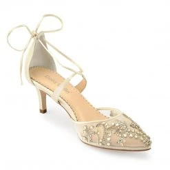 FRANCES GOLD Wedding Champagne Gold Kitten Heels With Crystals