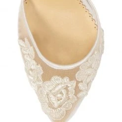 AMELIA Floral Ivory Lace Kitten Heels Wedding 3 AMELIA Floral Ivory Lace Kitten Heels Wedding