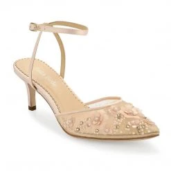 ROSA BLUSH Pearl Pink Wedding Shoes Low Heel