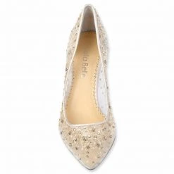EVELYN NUDE Wedding Low Heel Crystal Sequin Nude Sparkly Heels 4 EVELYN NUDE Wedding Low Heel Crystal Sequin Nude Sparkly Heels